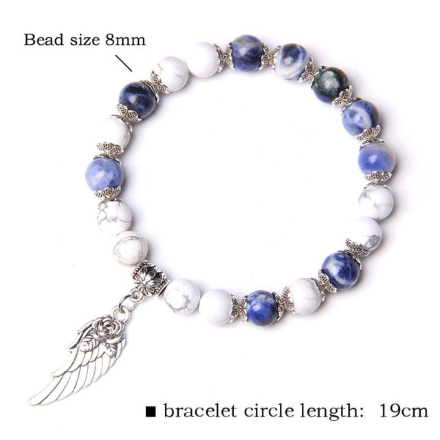 Natural Matte pink Zebra gem Stone beads beaded bracelet for women