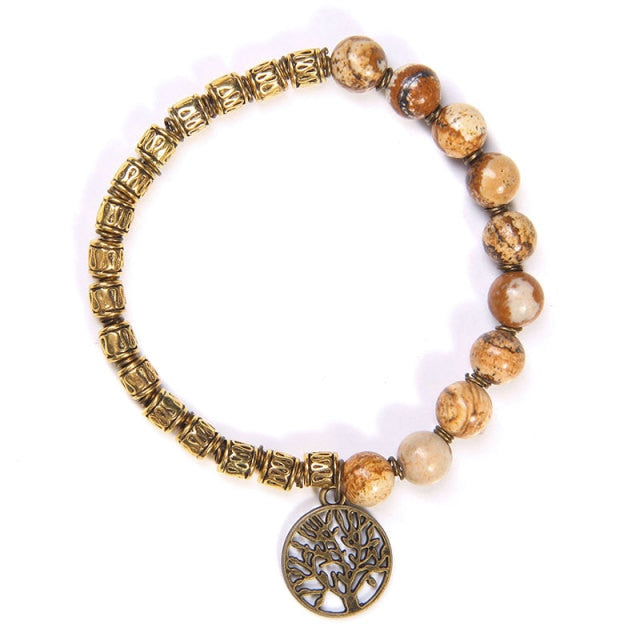 Natural Matte pink Zebra gem Stone beads beaded bracelet for women