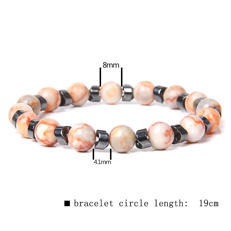 Natural Matte pink Zebra gem Stone beads beaded bracelet for women