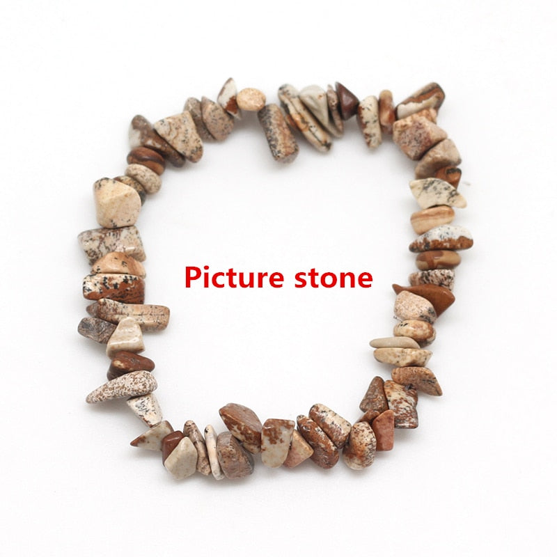 Hot Irregular Natural Crystals Chakras Stone Bracelet