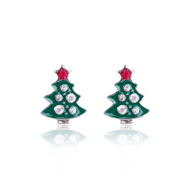 New Christmas Earrings Crystal Snowman Jewelry Christmas