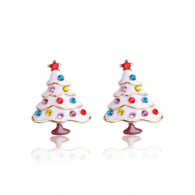 New Christmas Earrings Crystal Snowman Jewelry Christmas