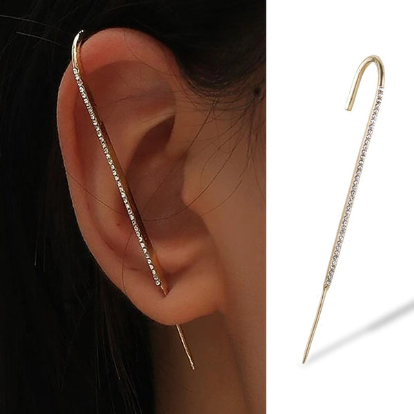 Pendientes vintage sencillos con gancho de cristal y clip para las orejas