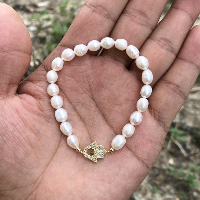 Natural Freshwater Pearl Turkish Eye Bracelets