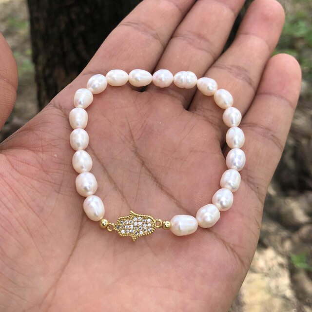 Natural Freshwater Pearl Turkish Eye Bracelets