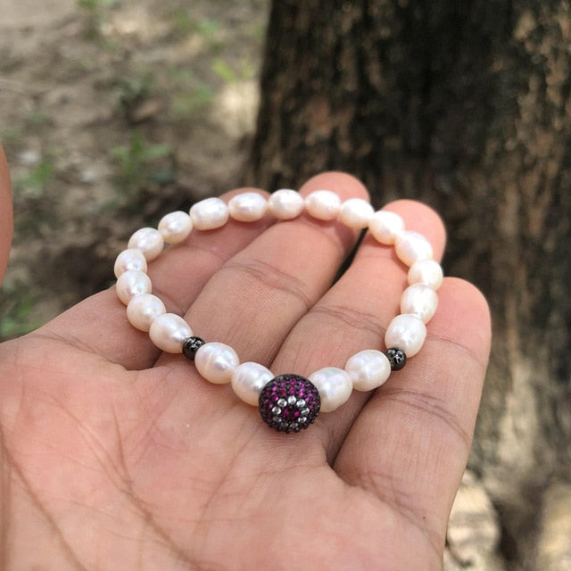 Natural Freshwater Pearl Turkish Eye Bracelets