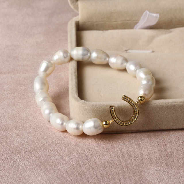 Natural Freshwater Pearl Turkish Eye Bracelets