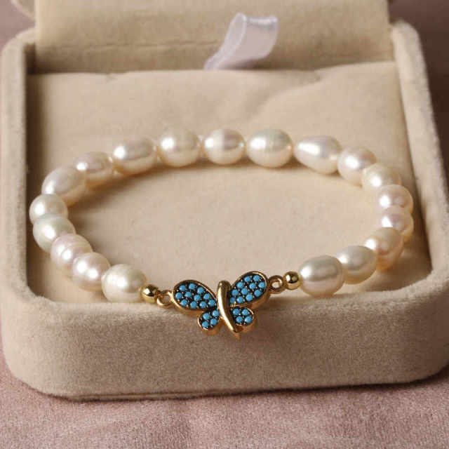 Natural Freshwater Pearl Turkish Eye Bracelets