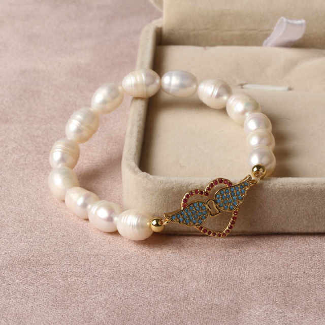 Natural Freshwater Pearl Turkish Eye Bracelets