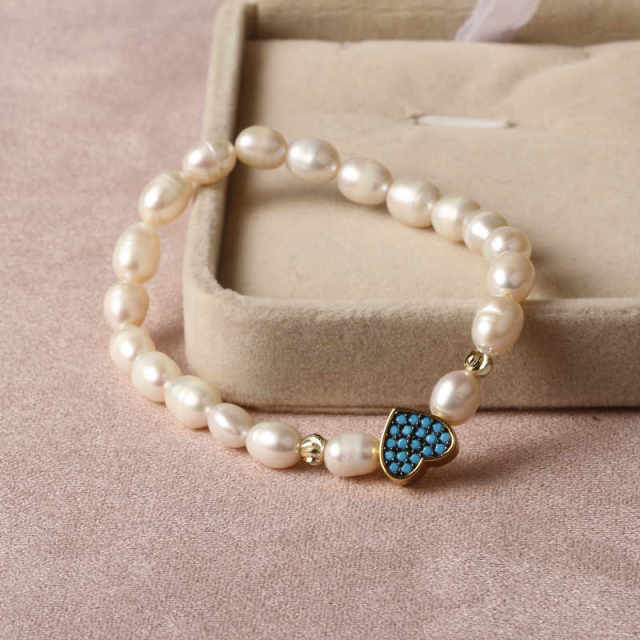 Natural Freshwater Pearl Turkish Eye Bracelets