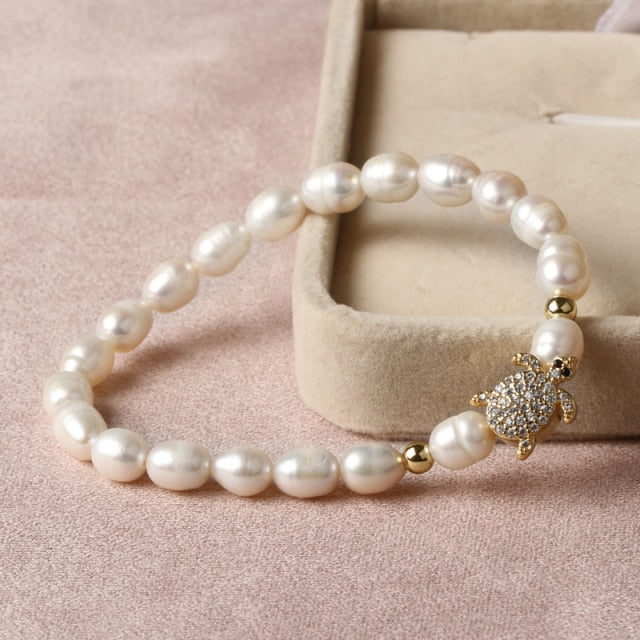 Natural Freshwater Pearl Turkish Eye Bracelets