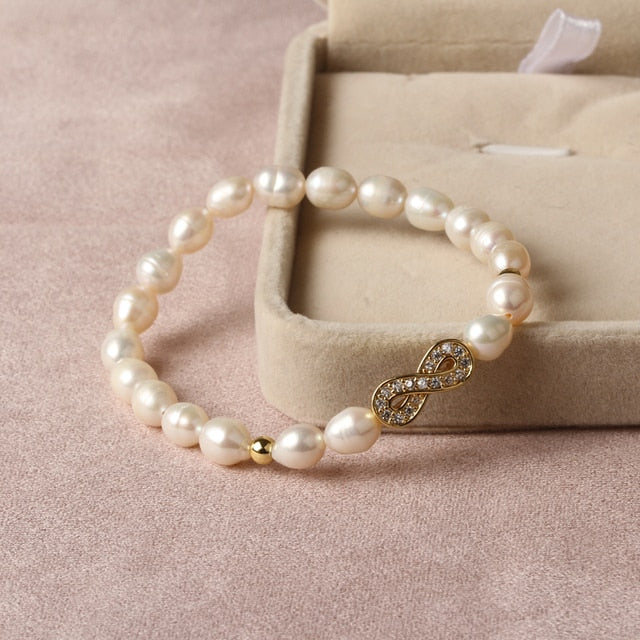 Natural Freshwater Pearl Turkish Eye Bracelets
