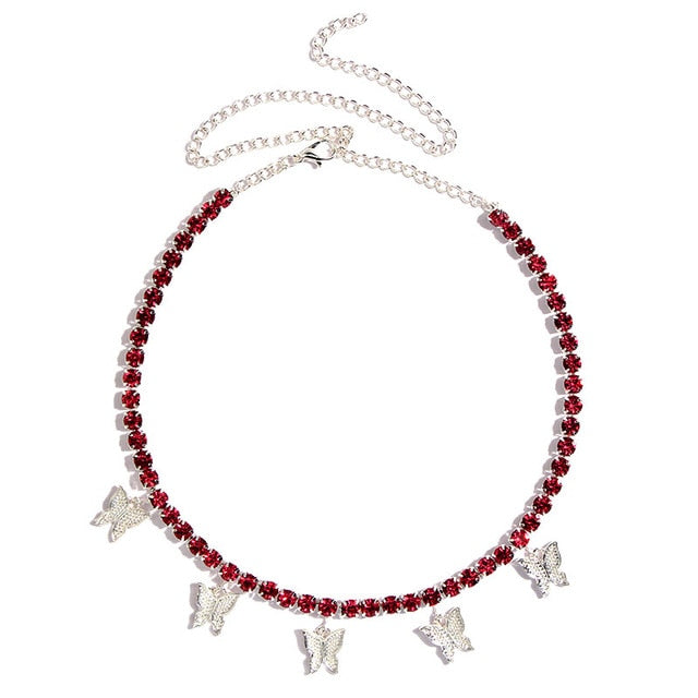 Butterfly Pendants Rhinestone Women Necklaces