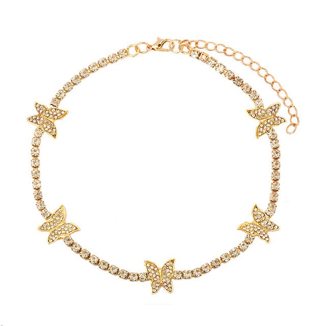 Butterfly Pendants Rhinestone Women Necklaces