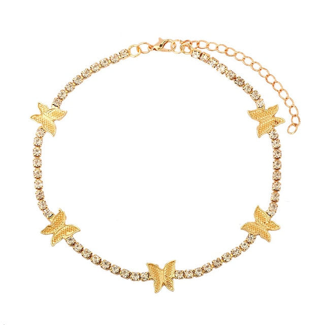 Butterfly Pendants Rhinestone Women Necklaces