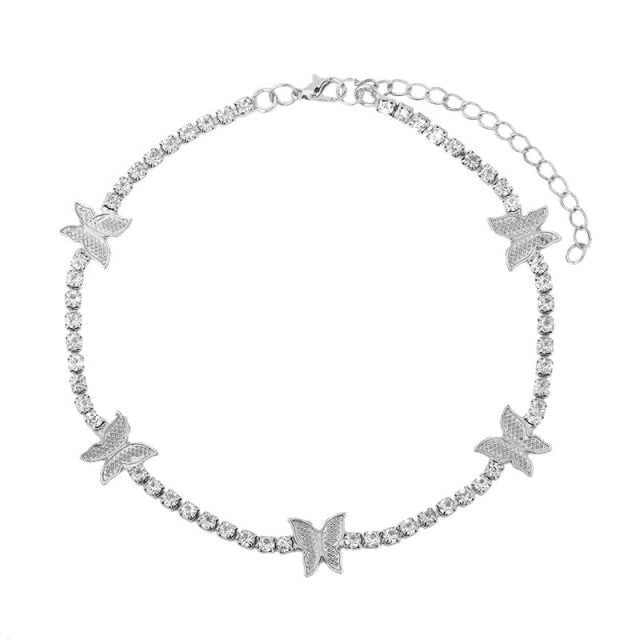 Butterfly Pendants Rhinestone Women Necklaces