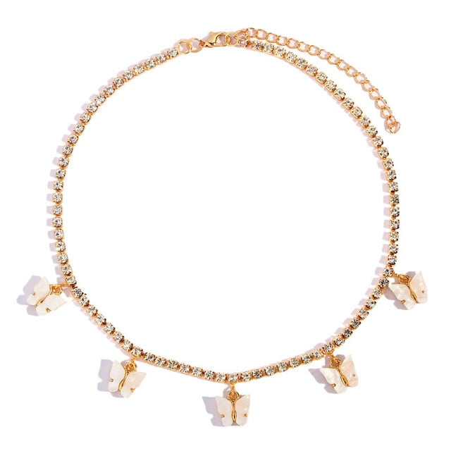 Butterfly Pendants Rhinestone Women Necklaces