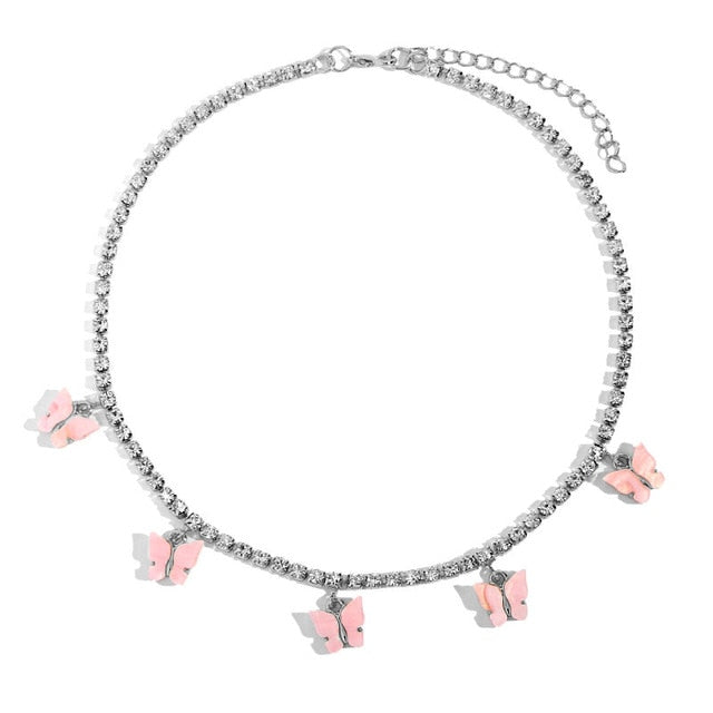 Butterfly Pendants Rhinestone Women Necklaces