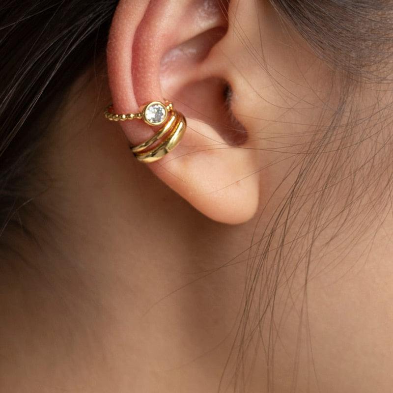 Single Piece Black Enamel Earrings