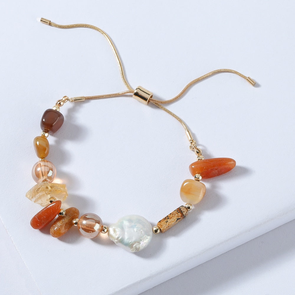 Baroque Pearl Shell Natural Stone Bracelets for Women