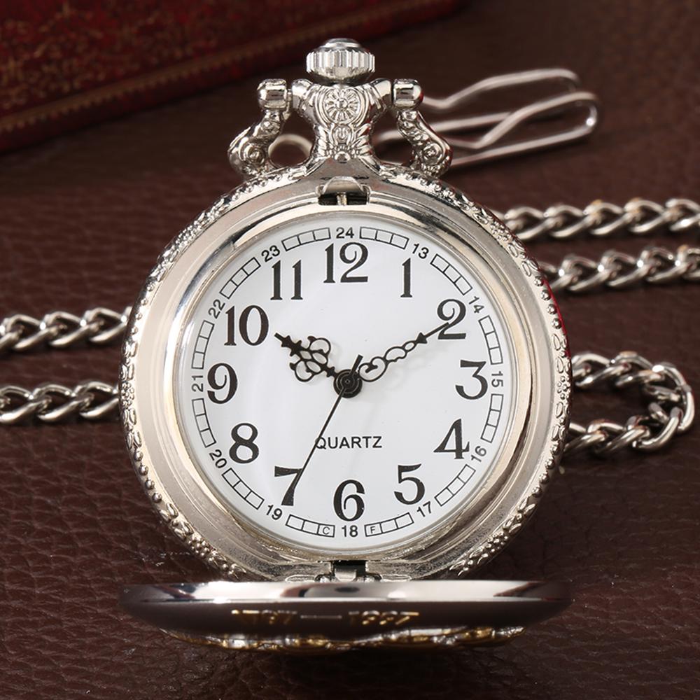 USS Constitution Sail Frigate Quartz Pocket Watch FOB Chain Watch