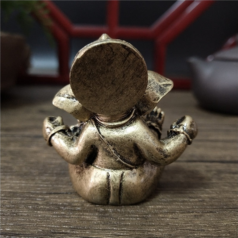 Bronze Color Lord Ganesha Statue Buddha
