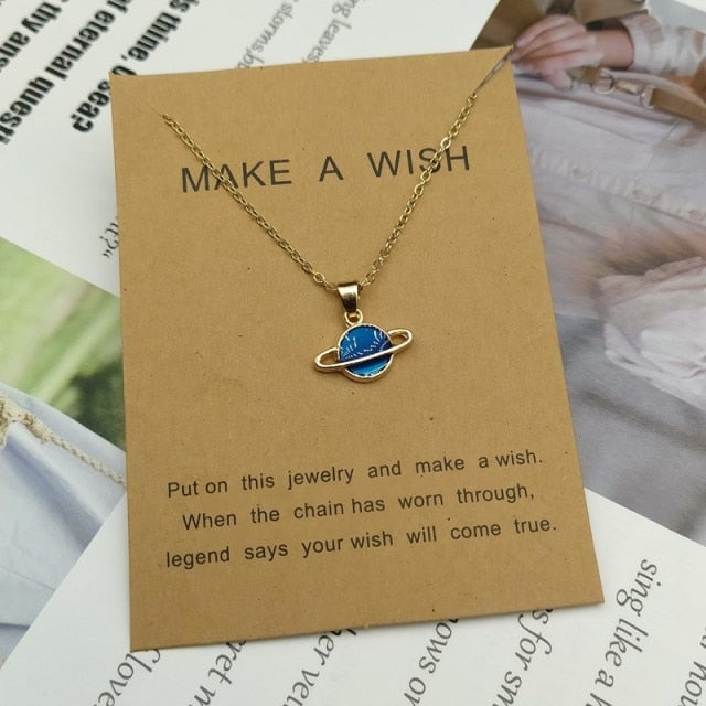 Enamel Star Moon Planet Pendant