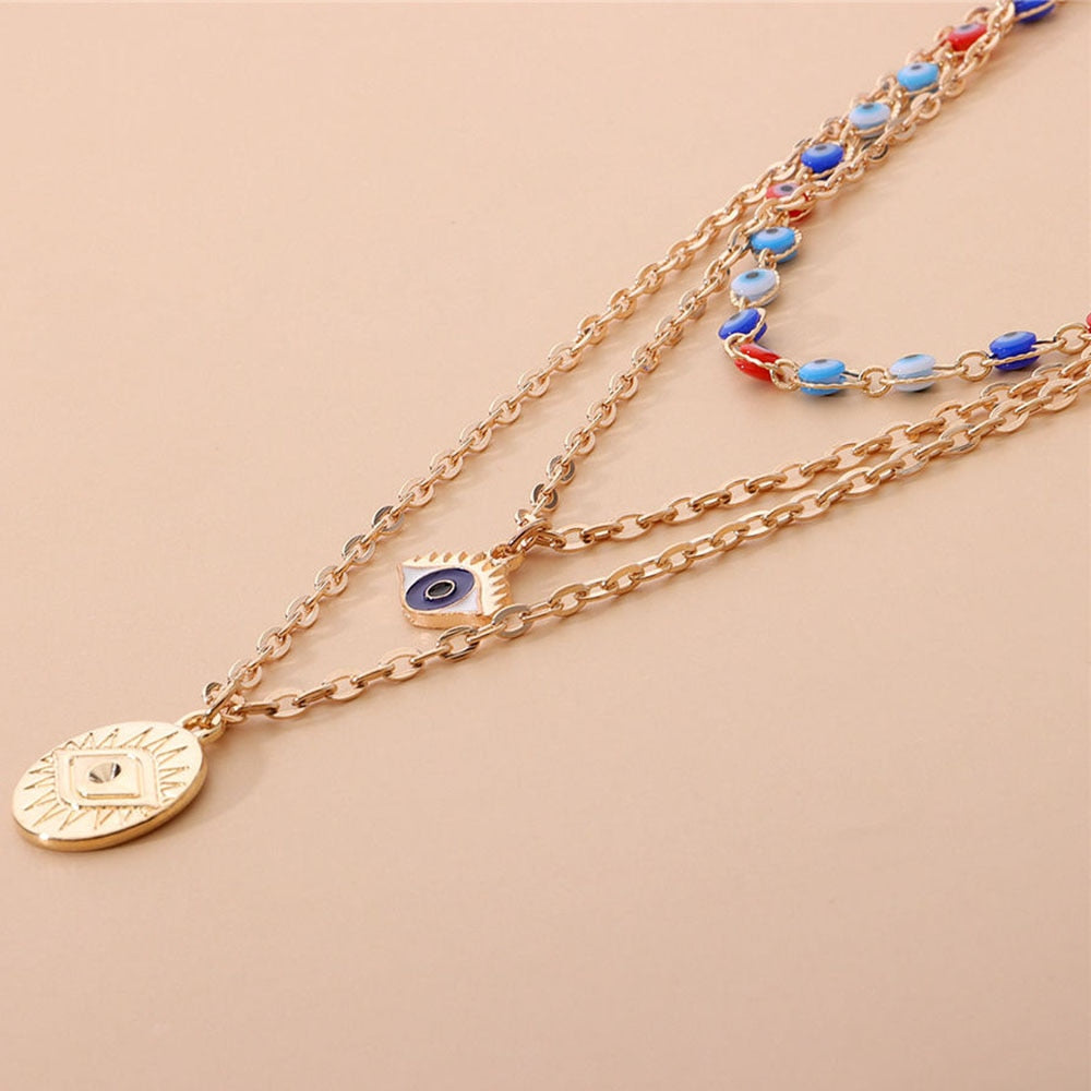 Fashion Turkish Evil Eyes Multilayer Necklaces