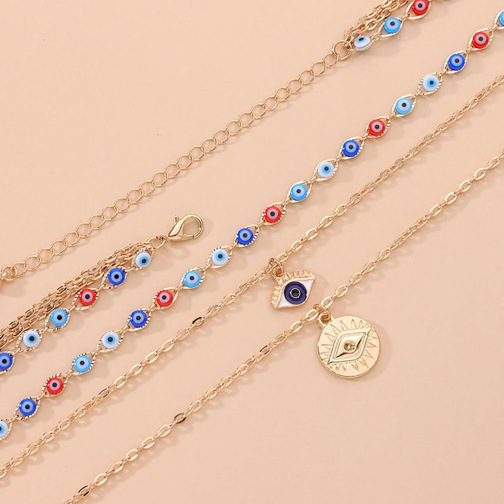 Fashion Turkish Evil Eyes Multilayer Necklaces
