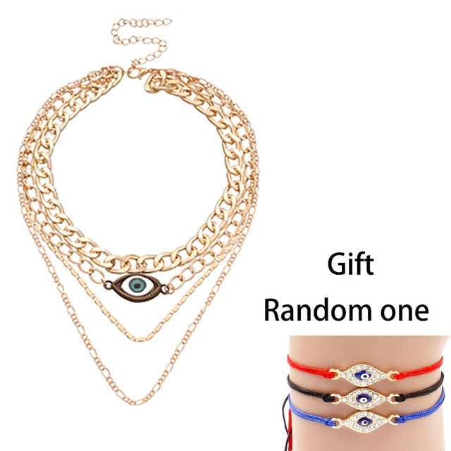 Fashion Turkish Evil Eyes Multilayer Necklaces