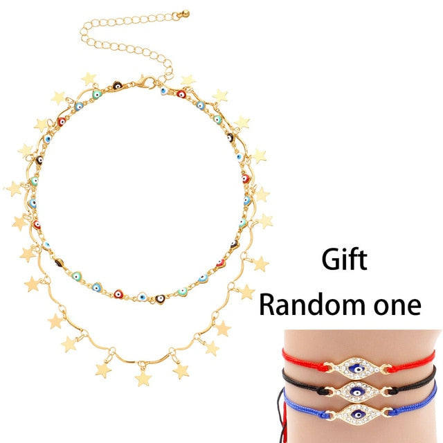Fashion Turkish Evil Eyes Multilayer Necklaces