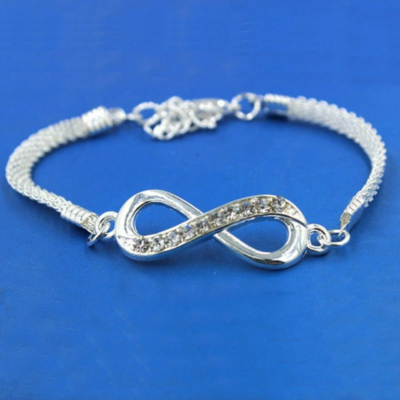 Rhinestone Infinity Bracelet Men's Women's