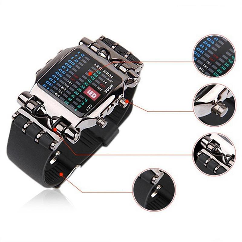 Binary Electronic Watch Cool Colorful Lantern Watch