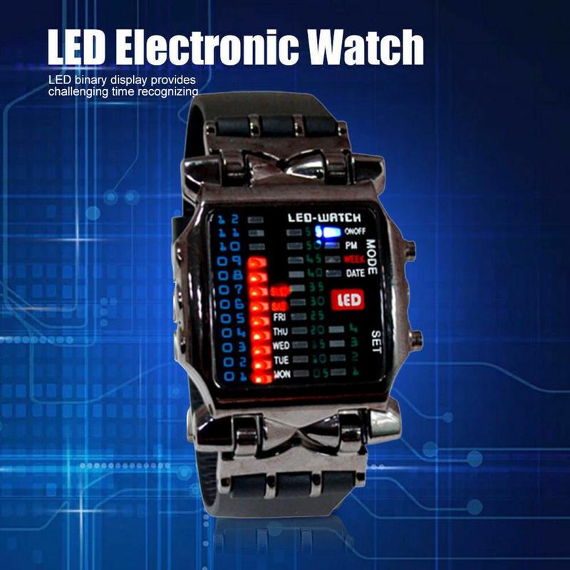 Binary Electronic Watch Cool Colorful Lantern Watch