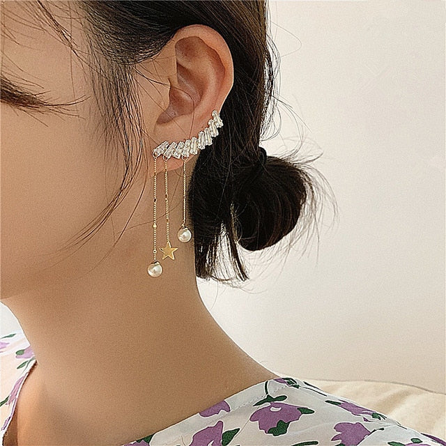 New Fashion Imitation Pearl Chain Ear Cuff Cartilage Earrings