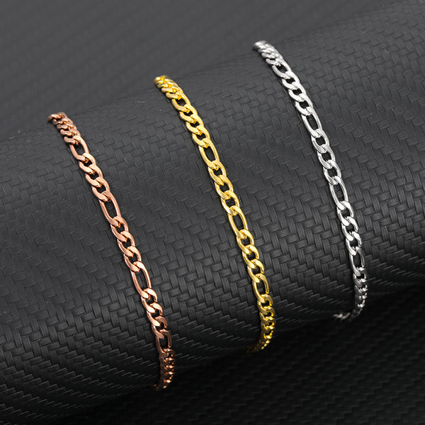 Tobilleras de acero inoxidable de 1.0 nk para mujer, cadena cubana punk de 4 mm para hombre, dije