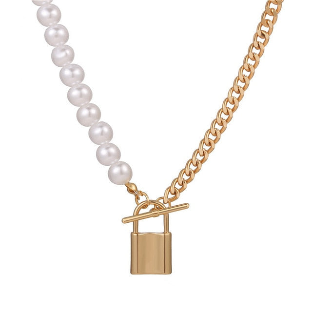 Fashion Multi Layer Lock Portrait Pendants Necklaces