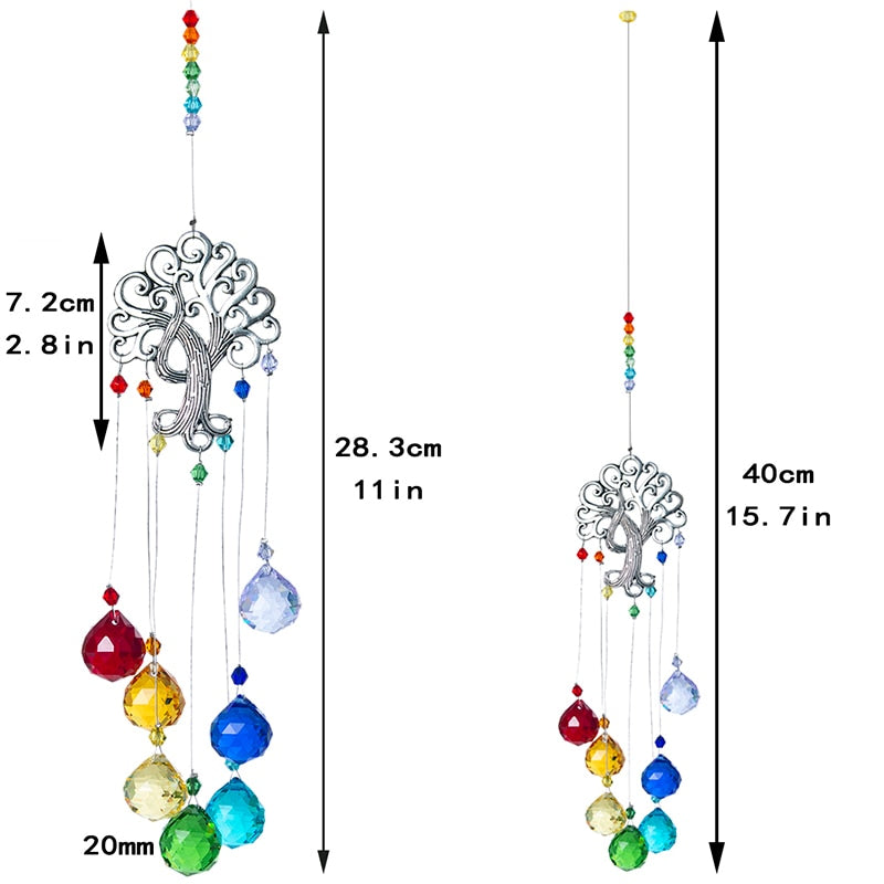 7 Styles Chakra Tree of Life Suncatcher Rainbow Maker Crystal Prisms