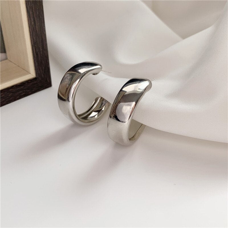 Minimalist Large Circle Geometric Round Big Hoop Earrings for Women