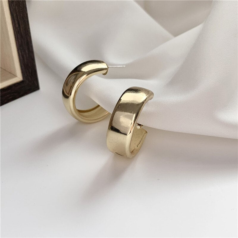 Minimalist Large Circle Geometric Round Big Hoop Earrings for Women