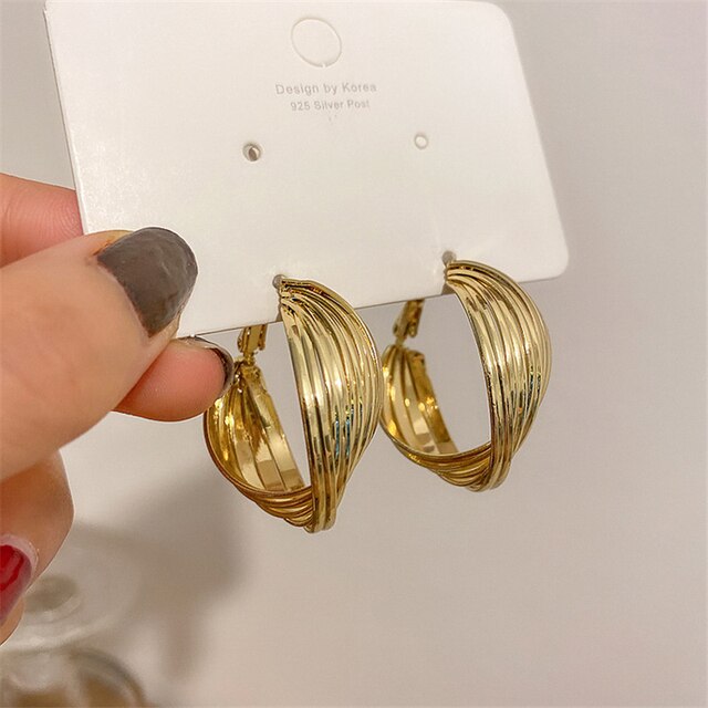 Minimalist Large Circle Geometric Round Big Hoop Earrings for Women
