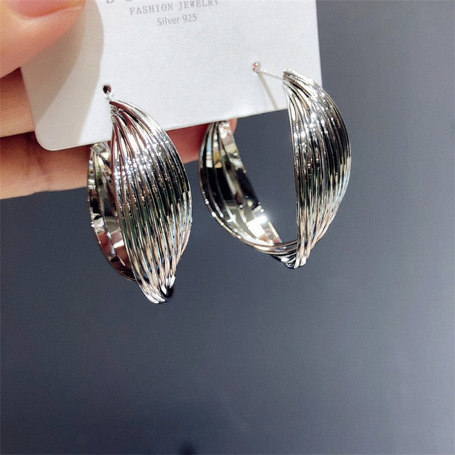 Minimalist Large Circle Geometric Round Big Hoop Earrings for Women