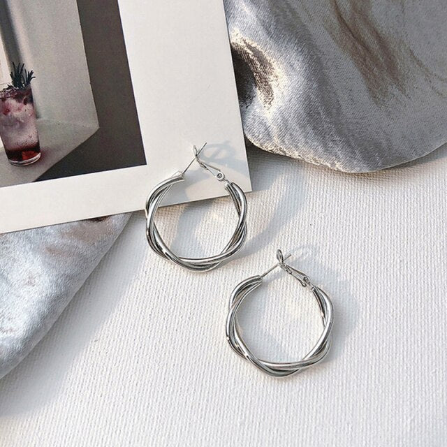 Minimalist Large Circle Geometric Round Big Hoop Earrings for Women