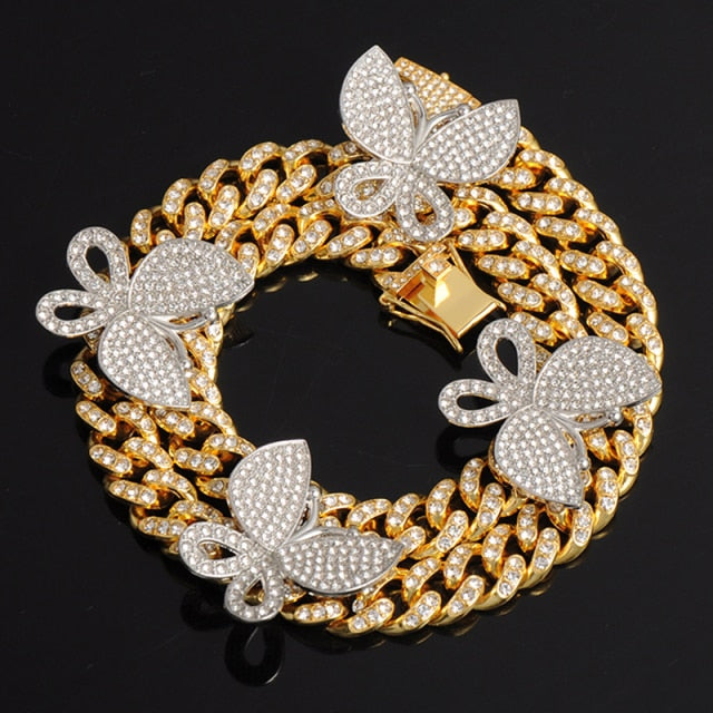 Gold Necklace +Watch+Bracelet Hip Hop Miami