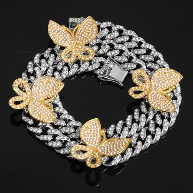 Gold Necklace +Watch+Bracelet Hip Hop Miami