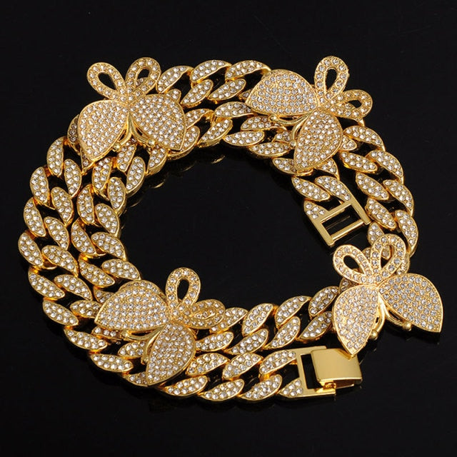 Gold Necklace +Watch+Bracelet Hip Hop Miami