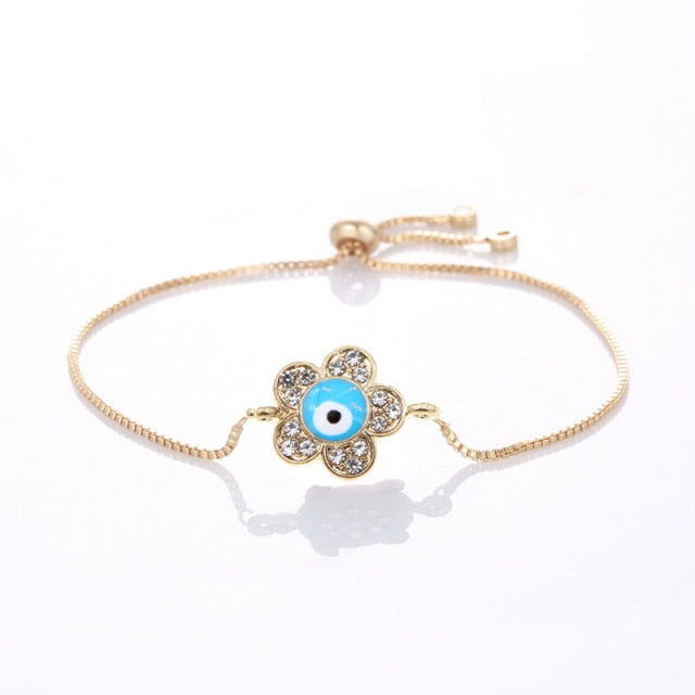 Classic Trendy Turkish Gold Evil Eye Bracelet