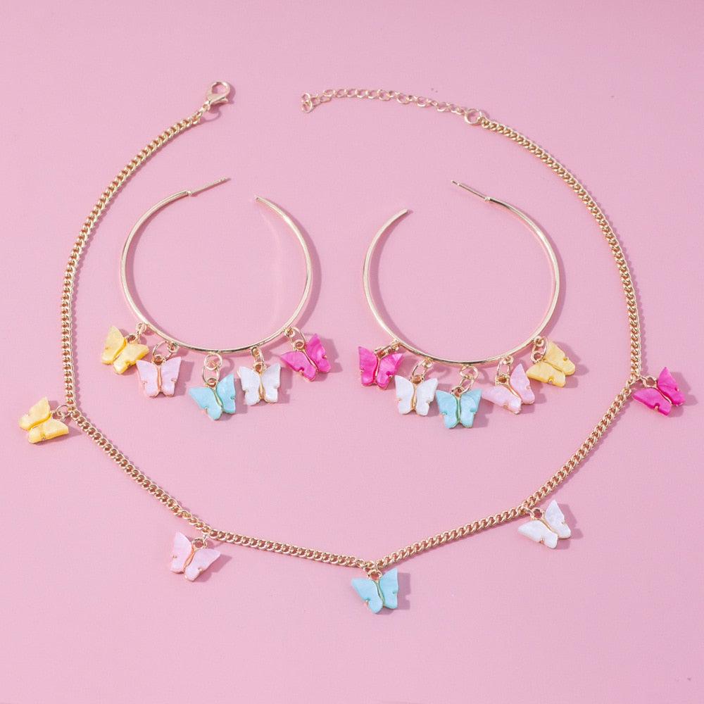 Cute Clavicle Chain Bohemian Butterfly  Set