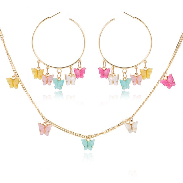 Cute Clavicle Chain Bohemian Butterfly  Set