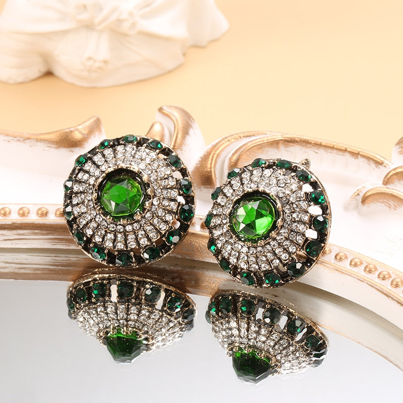 Palace Elegant Flower Vintage Crystal Rings  Jewelry Sets